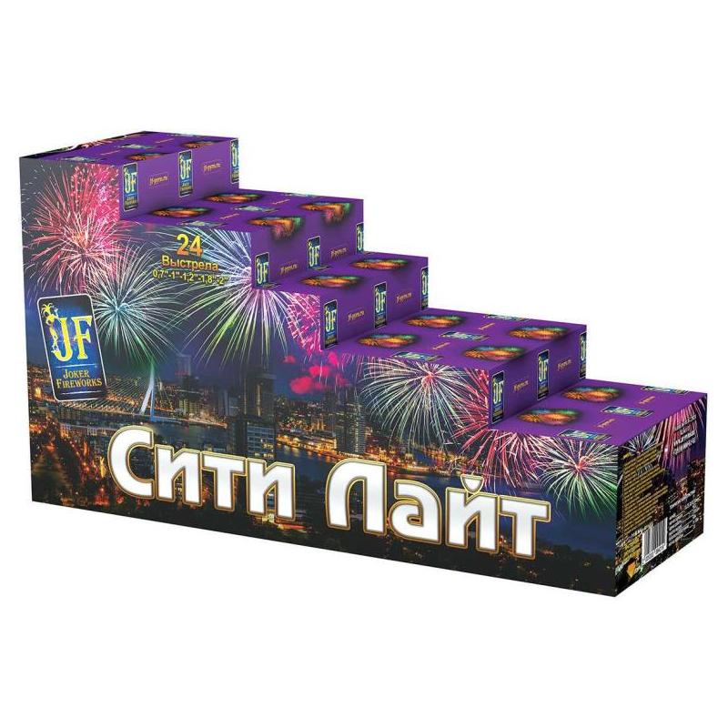 Батарея салюта "Сити лайт" JF С7 (0,7",1,0",1,2",1,8",2"х112)
