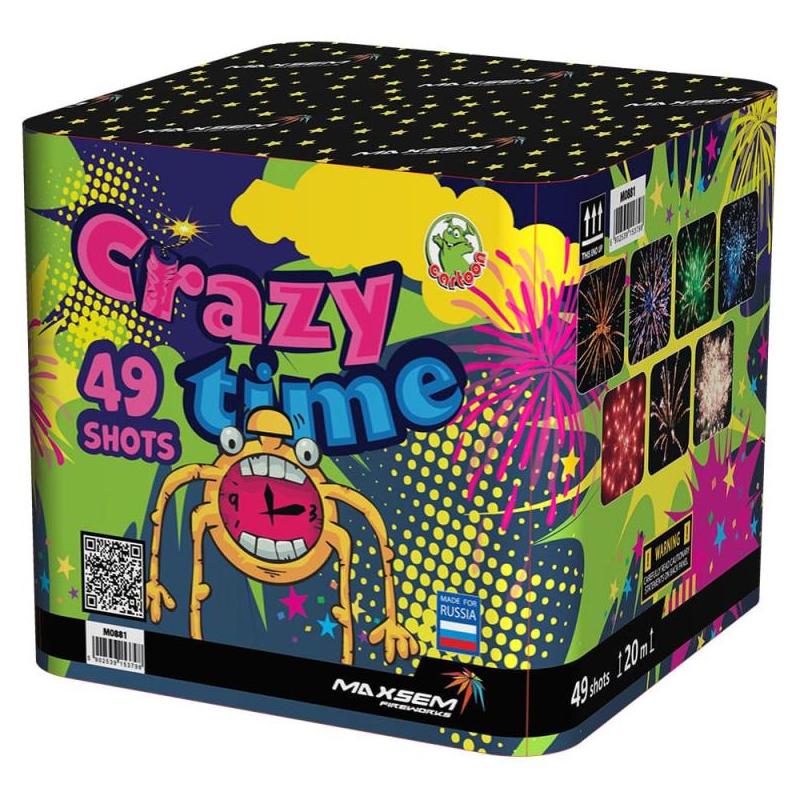 Батарея салюта CRAZY TIME M0881  (0,8"х49)