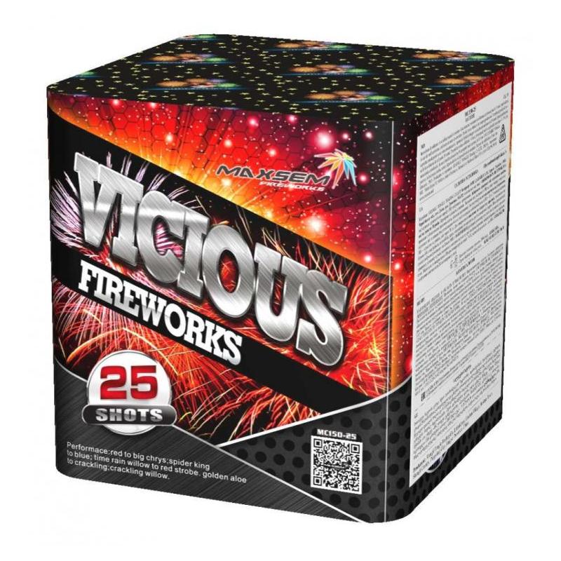 Батарея салюта VICIOUS FIREWORKS MC150-25 (1,5"х25)